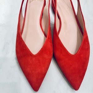 Jcrew slingback, suede, red-orange